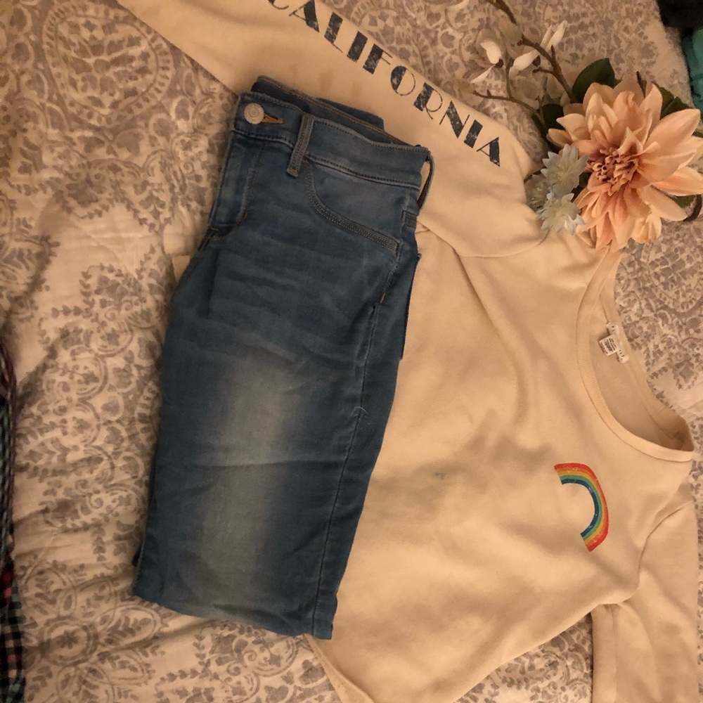 Tillys girls long sleeve and old navy jeans girls